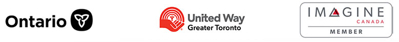 Ontario logo, United Way Greater Toronto Logo, Imagine Canada logo