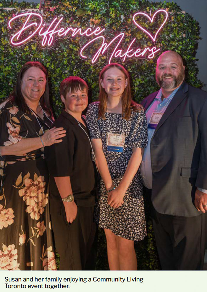 Susan and her family enjoying a Community Living Toronto event together.